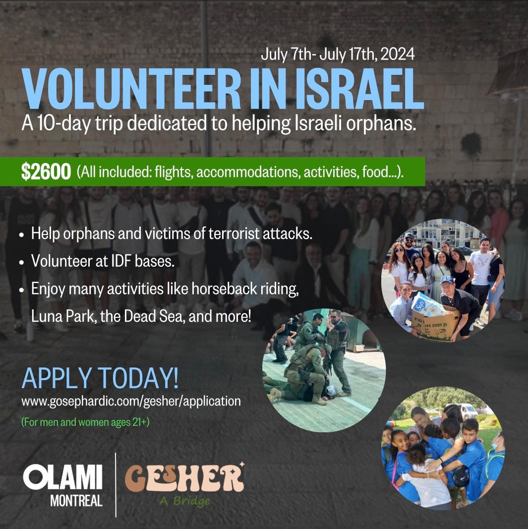 Voyage de volontariat Gesher X Olami en Israël