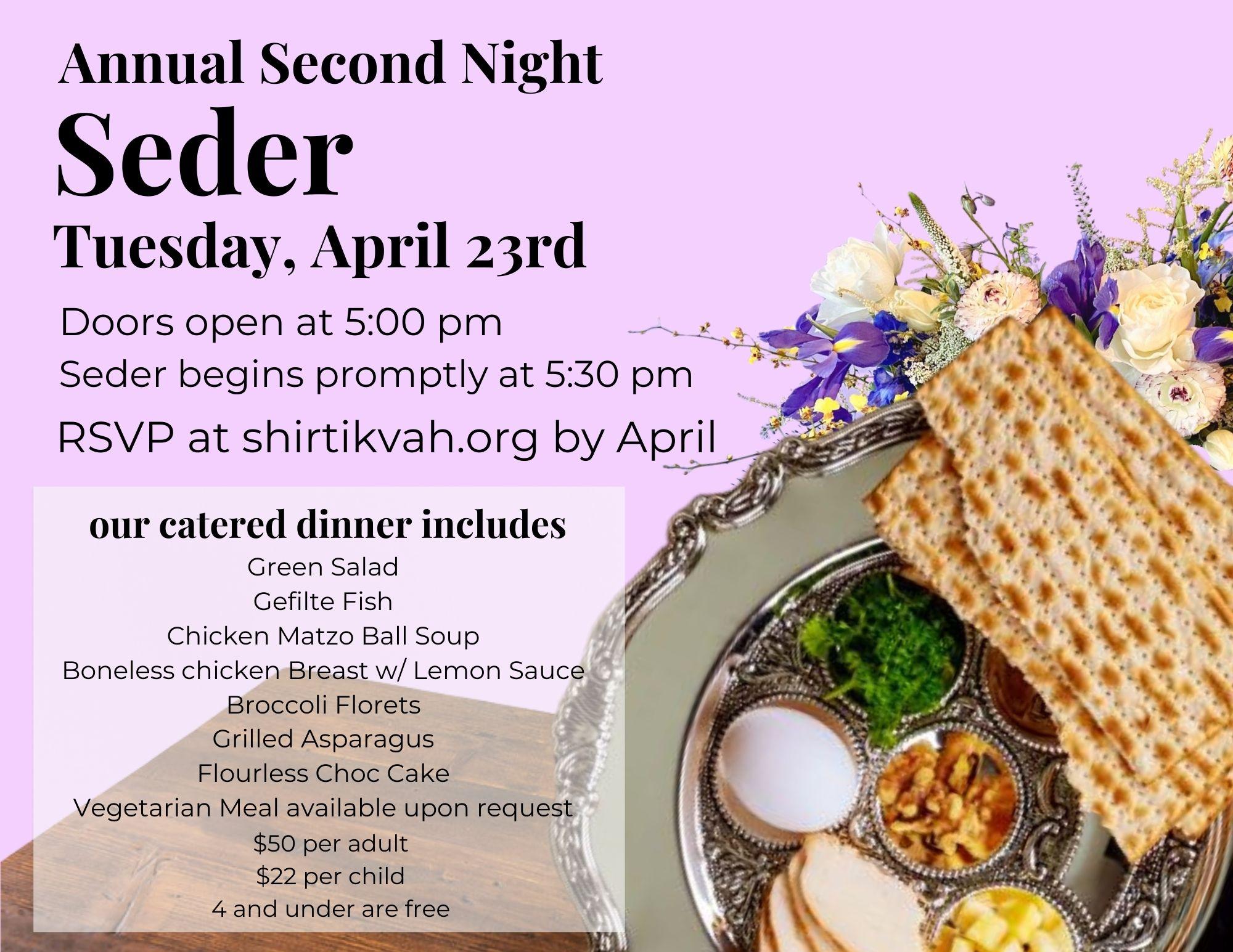 Second Seder at Shir Tikvah